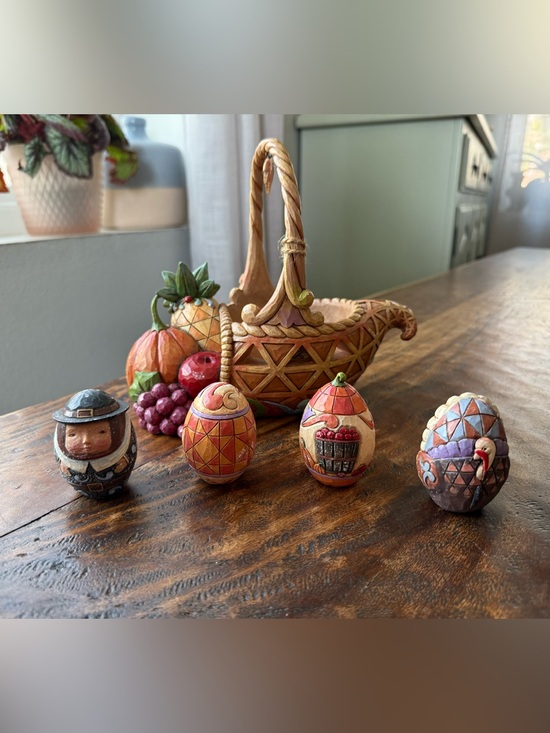 Jim Shore Other - Jim Shore Heartwood Creek "Bounty of Blessings" Autumn Cornucopia Basket Set